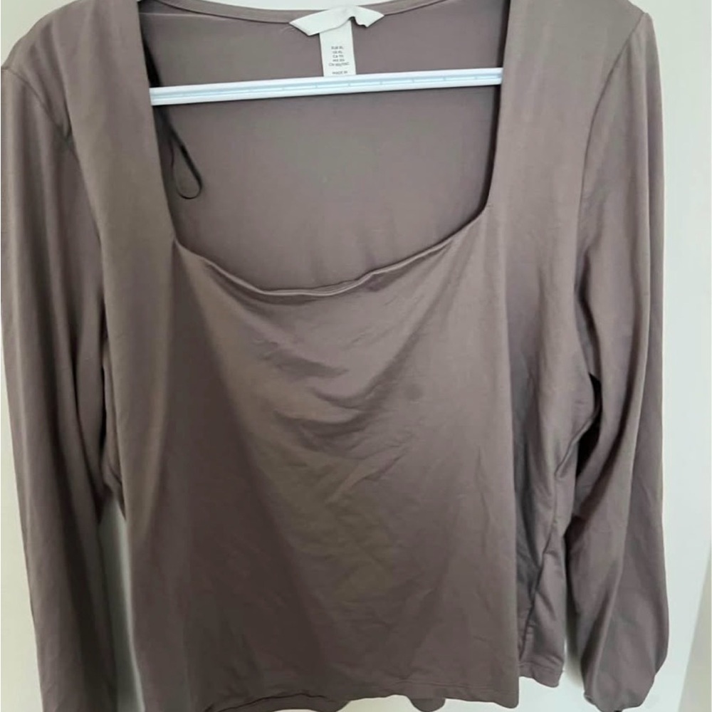 H&M Women's Taupe Long Sleeve Top